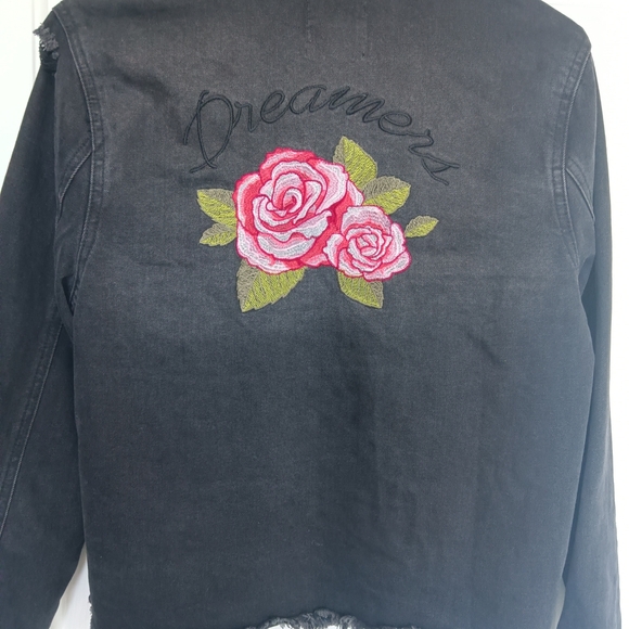 CLEARANCE SALE!! Love Tree Black Distressed Denim Jacket - Picture 1 of 15
